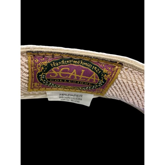 VTG SCALA Purse & Visor Set Women’s One Size Gold Chain Zip Up Purse Cream Color - Picture 9 of 9